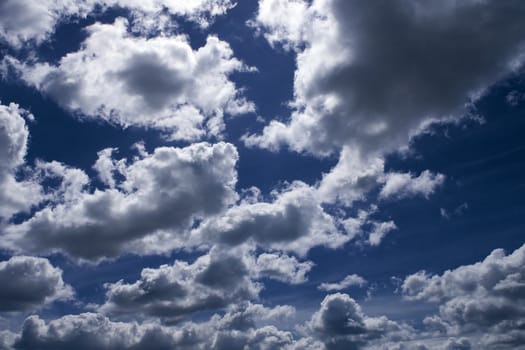 The Blue Sky and Fluffy Clouds