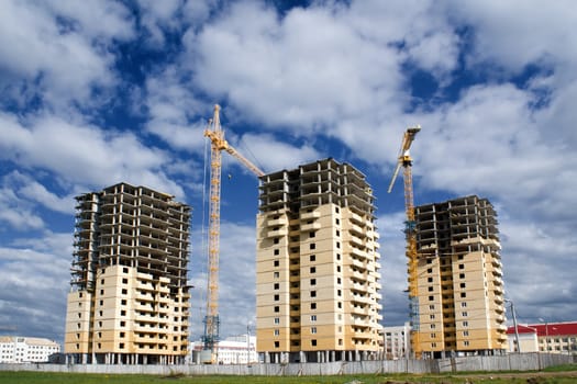 construction of modern residential buildings