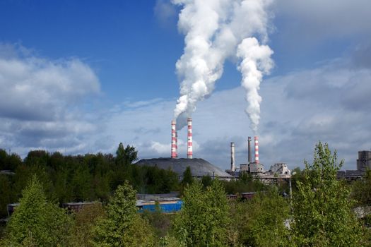 smoke-stack polluting the air