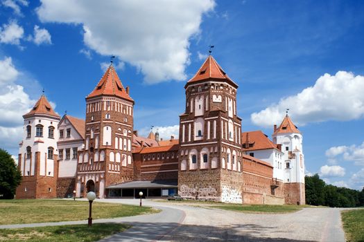 Grand view to Castle of Mir, Belarus