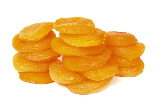 Three columns of dried apricot
