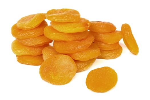 Dried apricots isolated on white