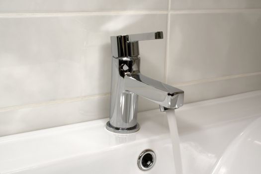 Water stream from clean modern tap