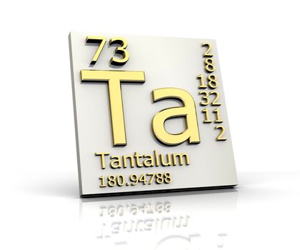Tantalum form Periodic Table of Elements - 3d made