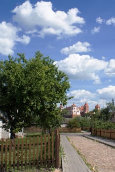 View to Castle from Mir village, Belarus