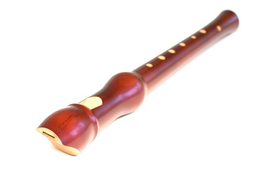 A wood recorder (blockflute) isolated