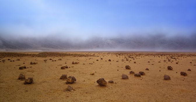 Barren landscape of the planet Mars
