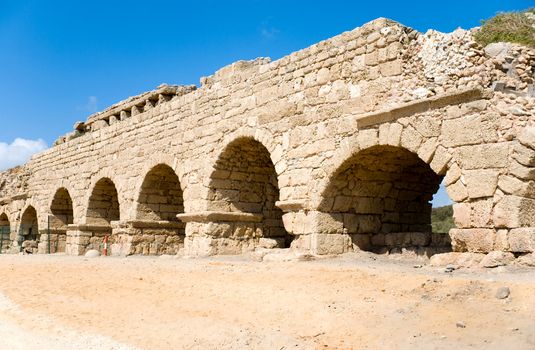 Upper aqueduct in Caesarea, Israel