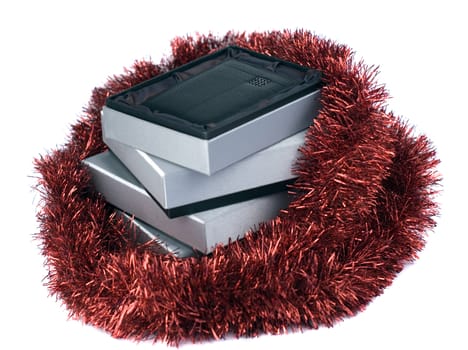 pile of gift boxes with open top box