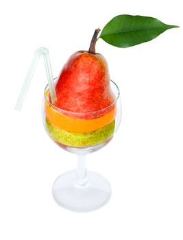 Fruit cocktail with tube,  isolated