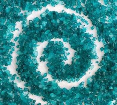 Spiral pattern of aromatic green sea salt