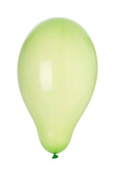 green inflatable balloon isolated on white background