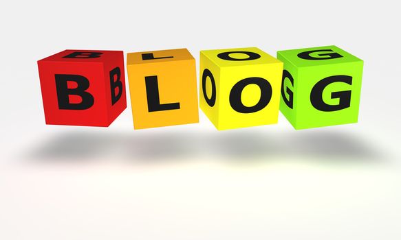 Cube word Blog in color