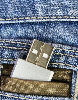 Usb flash in jeans pocked