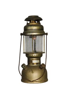 Antique Hurricane Lamp isolated with clipping path