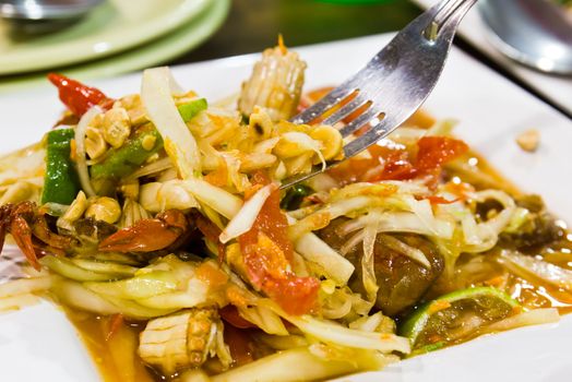 Thai cuisine ,delicious thai food / somtum