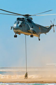 MALAGA, SPAIN-MAY 28: Helicopter Westland SH-3D/W Seaking of the Spanish Navy taking part in an exhibition on the day of the spanish army forces on May 28, 2011, in Malaga, Spain