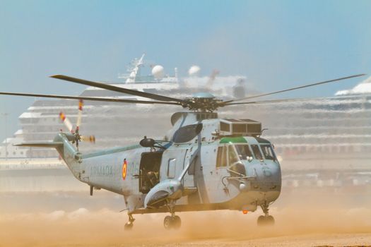 MALAGA, SPAIN-MAY 28: Helicopter Westland SH-3D/W Seaking of the Spanish Navy taking part in an exhibition on the day of the spanish army forces on May 28, 2011, in Malaga, Spain