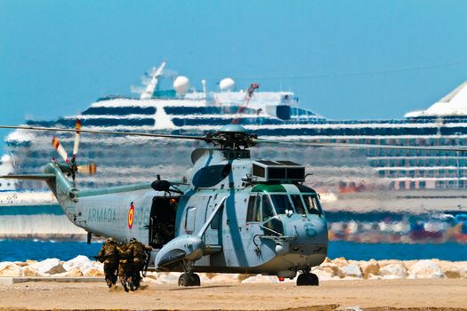 MALAGA, SPAIN-MAY 28: Helicopter Westland SH-3D/W Seaking of the Spanish Navy taking part in an exhibition on the day of the spanish army forces on May 28, 2011, in Malaga, Spain
