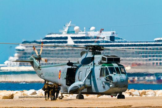 MALAGA, SPAIN-MAY 28: Helicopter Westland SH-3D/W Seaking of the Spanish Navy taking part in an exhibition on the day of the spanish army forces on May 28, 2011, in Malaga, Spain