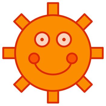Illustration of a simplistic cartoon sun