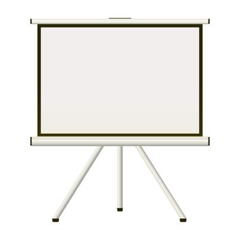 Blank white modern blank projector screen that folds away