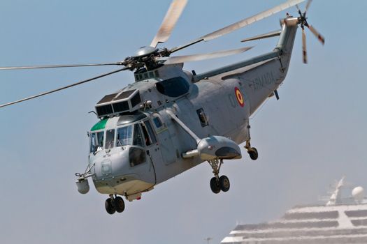 MALAGA, SPAIN-MAY 28: Helicopter Westland SH-3D/W Seaking of the Spanish Navy taking part in an exhibition on the day of the spanish army forces on May 28, 2011, in Malaga, Spain