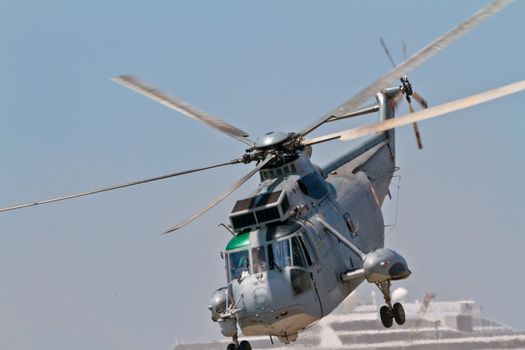 MALAGA, SPAIN-MAY 28: Helicopter Westland SH-3D/W Seaking of the Spanish Navy taking part in an exhibition on the day of the spanish army forces on May 28, 2011, in Malaga, Spain