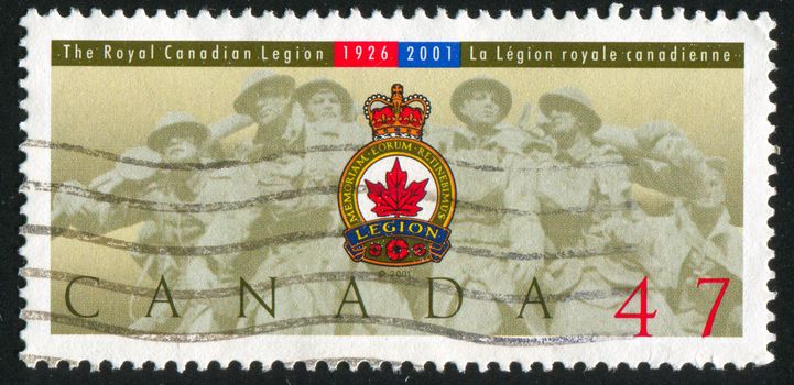 CANADA - CIRCA 2001: stamp printed by Canada, shows Royal Canadian Legion, 75th Anniv., circa 2001