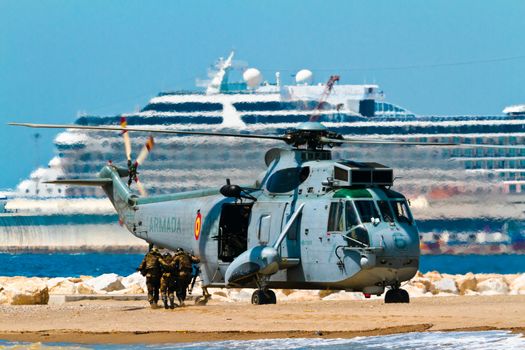 MALAGA, SPAIN-MAY 28: Helicopter Westland SH-3D/W Seaking of the Spanish Navy taking part in an exhibition on the day of the spanish army forces on May 28, 2011, in Malaga, Spain