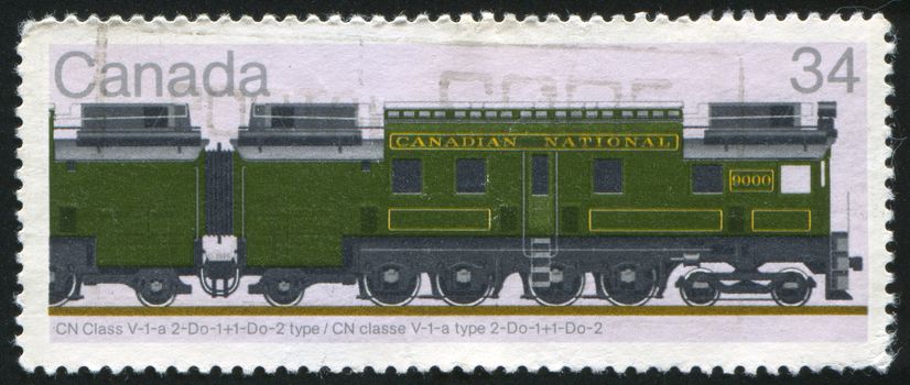 CANADA - CIRCA 1986: stamp printed by Canada, shows locomotive, circa 1986