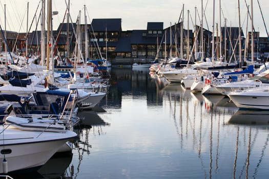 Luxury boats and yachts moored in Port In Deauville