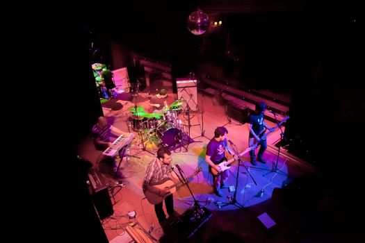 EL PUERTO DE SANTA MARIA, SPAIN - APR 24: Concert of the group of Indie Pop, Champagne on Apr 24, 2009, on the discotheque Mucho Teatro on El Puerto de Santa Maria, Cadiz, Spain