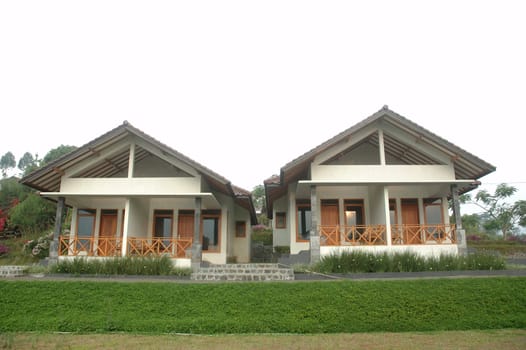tropical house that build with javanese art design