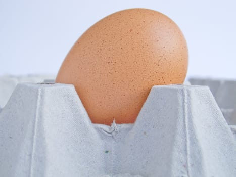 Close up an egg in container
