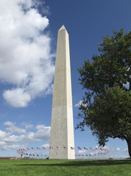 The Washington Monument is a 555 feet obelisk built as a memorial to George Washington, 1st President of the United States. Construction began in 1848 but was only completed in 1884 after the US Govt. stepped in to provide the necessary funds to complete the project.
