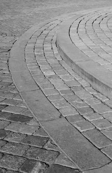 Roadway of cobblestone in the main place of Olomouc - Czech Republic