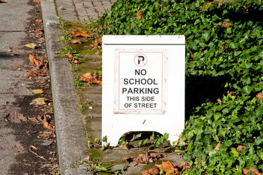 No school parking sign