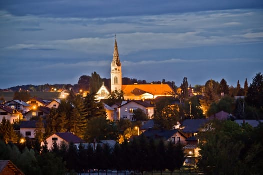 Croatian Greek Catholic Cathedral, Eparchy of Krizevci, evening view