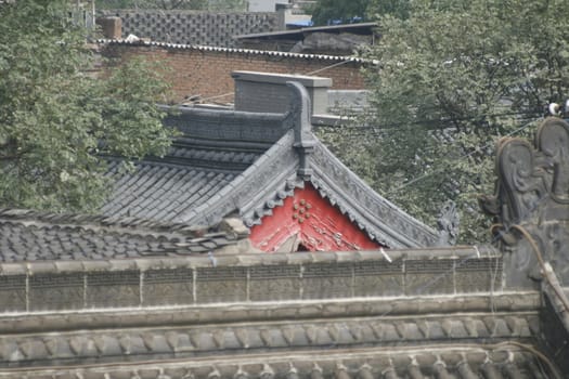 downtown of Xian, overlooking the rooftops