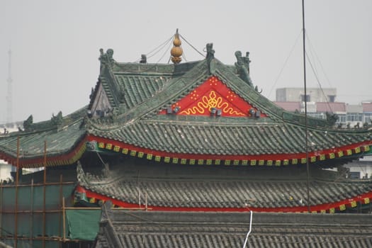 downtown of Xian, overlooking the rooftops