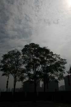 downtown of Xian, overlooking the city wall