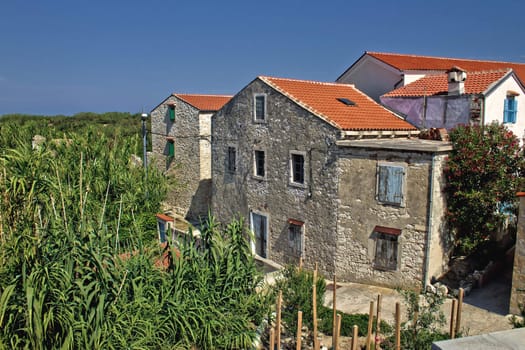 Dalmatian architecture, Old houses at Island of Susak, Croatia