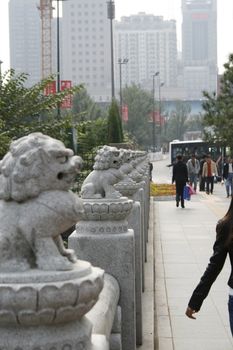 downtown of Xian, View over a bridge