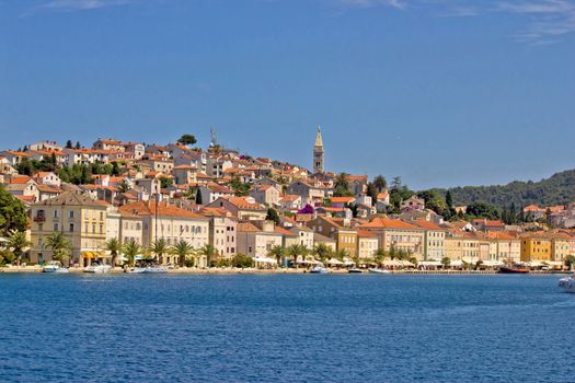 Adriatic Town of Mali Losinj, view from sea, beautiful croatian touristic destination seafront