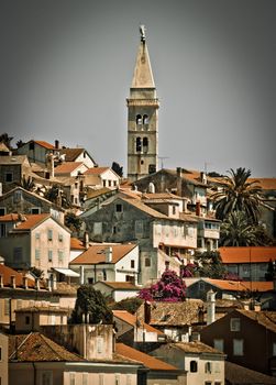 Beautiful town of Mali Losinj, Croatia - vertical view