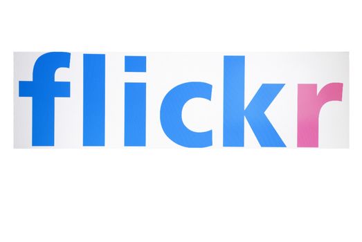 image of flickr logo on laptop screen