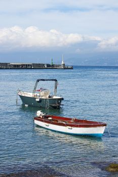 Little fishing boats in the port of Capri