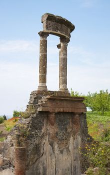 View of Pompei, near Vesuvius, in Naples bay