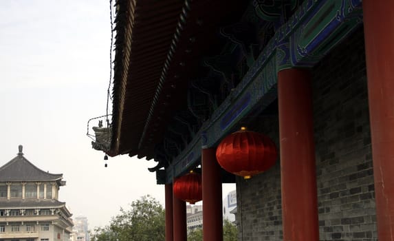 downtown of Xian, Detail of a Chinese house